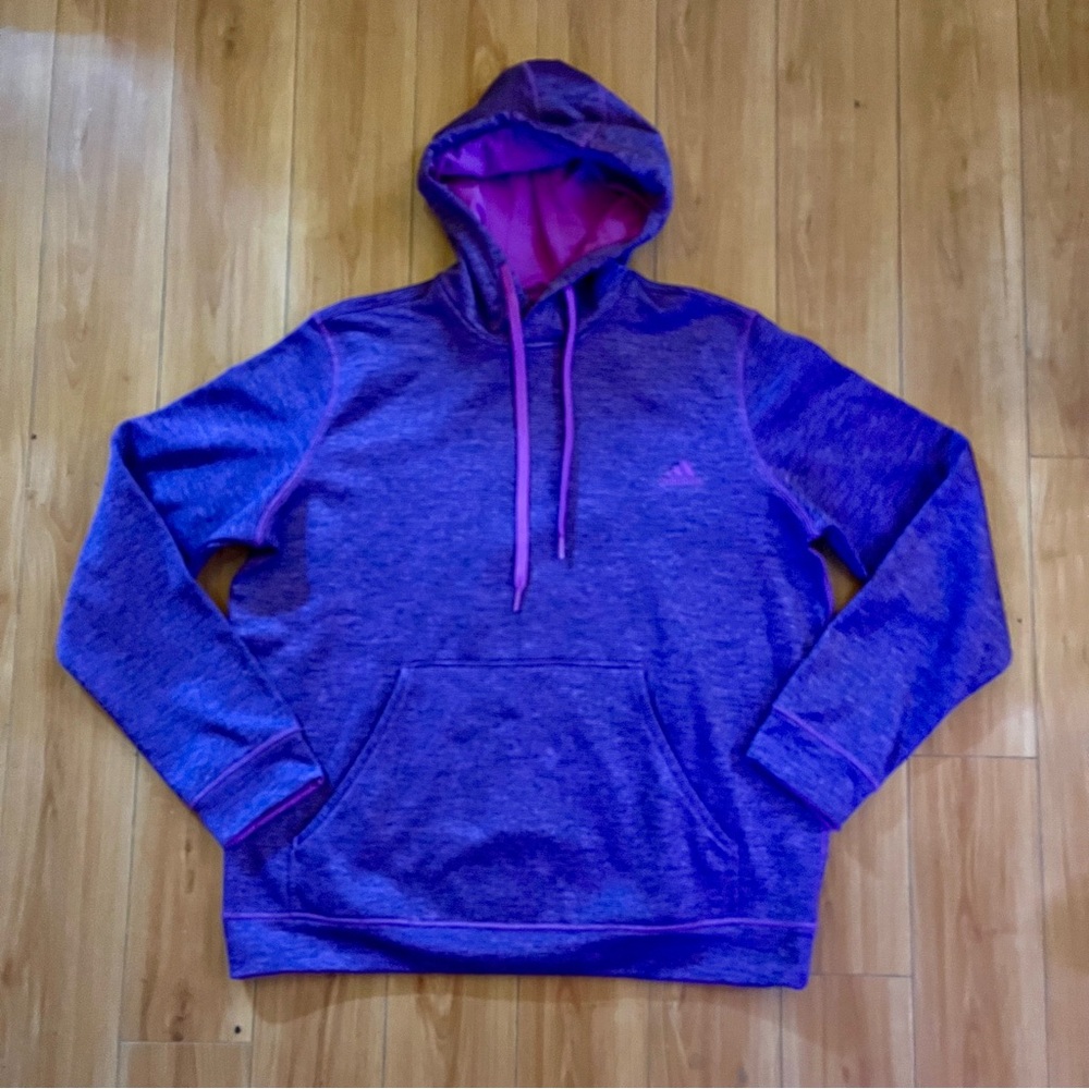 NEW Adidas Women's Size XL Pullover Hoodie Climawarm Long Sleeve Heather Purple